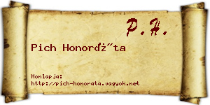 Pich Honoráta névjegykártya
